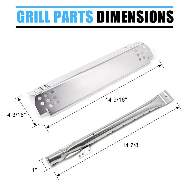 Adviace Grill Replacement Parts for Nexgrill 720-0888, 720-0888N, 720-0830H Gas Grill Models, 5 Pack Stainless Steel Pipe Burners, Heat Plates and Electronic Ignitors Kit for Nexgrill Replacement Parts - Image 5